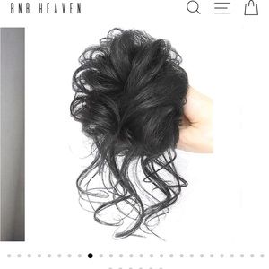 BLACK MESSY CURLY HAIR BUN SCRUNCHIE EXTENSIONS